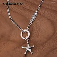 سلاسل Mewanry 925 Steamp Necklace for Women Fashion Party Creative Five-Fined Star Pendant Jewelry Giftschains Heal22