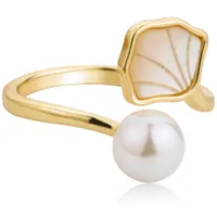 Pearl ad acqua dolce Pearl 18k Gold White Female Band Band Band Fashion Jewelry Rings Regali