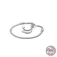 925-Sterling-Silver-Original-Beads-Simple Women Pulseras Simple Tamaño de la joyería de la joyería de las mujeres con la caja de regalo gratis
