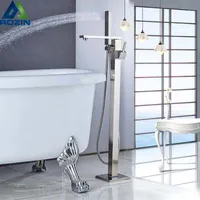 フロアマウントバスルーム浴槽シンクの蛇口シングルハンドルハンドシャワーバスタブミキサータップ自立クールフットバスセット
