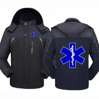 Heren Hoodies Sweatshirts Emergency Ambulance 2022 Winterkleding Heren Parka's Gedekte jas Keep Warmer Fleece Out -Wear Overjassen Wateren