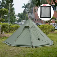 Zelte und Schutzhütte Pyramidenzelt mit Schneckenrock Ultralight Outdoor Camping TEEPEE-Kaminloch für das Kochen von Bird Bird Backpacking