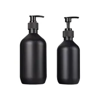 Dispensador de jabón negro mate Bottillas de gel de ducha de champú de champú 300ml 500 ml de plástico para mascotas con bombas para el dormitorio y cocina del baño
