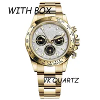 Caijiamin Montre de Luxe Mens Watches Full Stainless Sture Superluminous Waterous VK Quartz Wristwatches用