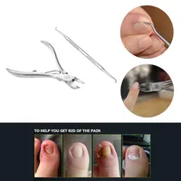 2st Rostfritt nagelkuttavisor Ingrowing Toenail Cleaner Finger and Toe Nail Clippers Nipper Manicure Pedicure Tool332o