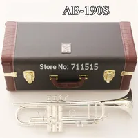 Yeni Yüksek Kaliteli Bach AB-190'lar Pirinç BB Trompet Gümüş Kaplama Profesyonel Müzik Aletleri Vaka Ağızlık Accessories274f