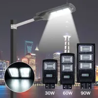 Radar Motion Solar Street Light IP65 Vattentät belysning LED Wall Lamp Outdoor Garden Yard Flood Lamp 30W/60W/90W