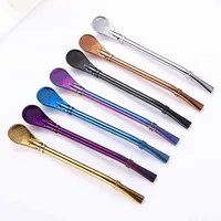 Drinking Straw Stainless Steel Yerba Mate Straw Gourd Bombilla Filter Spoons Reusable Metal Pro Tea Tools Bar Accessories FY5407 sxaug09