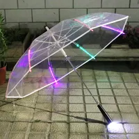 Umbrellas Led Light Umbrella Colorful Luminous Transparent Creative Small Fresh Straight Advertising