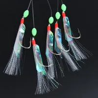 5 paquetes lote Nuevo Sabiki Soft Fishing Lure Rigs Bait Jigs Lure Lure Soft String Fake String Crystal Hook Barbed Fishing Lures240B