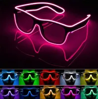Светодиодные очки светящиеся вечеринки поставляют новичок подарок на фестиваль фестиваля Bright Light Festival Slow Sunglasses El Wire мигающие очки C0725