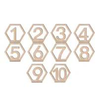 Party Decoratie 1-10 Nummers houten borden bruiloft hexagonale holle digitale tafelkaart engagement verjaardagszitje aanmelding