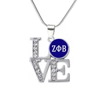 Abadon ankomst metall inlagd klistermärke grekisk bokstav zeta phi beta halsband zpb symbol sorority smycken pendelle171s