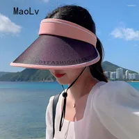 넓은 브림 모자 여름 빈 탑 모자 방지 방지 야외 태양 여성 골프 스포츠 바이저 모자 낚시 모자 해변 모자 와이드 wend22