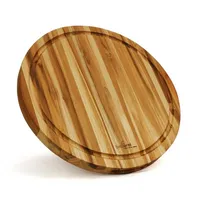 Wooden Round Teak Cutting Board Round Pizza Board with Hand 6inch 14inch Pizza Baking Cutting Tray Cafe Baking Store Dessert Accessory Pack of 5 Pieces