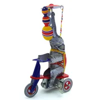 OBS-tecknad tinplattan Wind-up Toy Elephants Ride Tricycles Spanish Acrobati234p