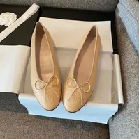Dames Casual schoenen Flat Fashion Round Head Leather Bow Ace Slippers Bag Balletschoenen Maat 35-41 met doos