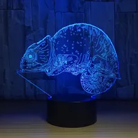 Night Lights Chameleon 3D Lamp Lizard Table 7 Colors LED Remote Touch Nightlight USB Lampara Baby Sleeping Indoor DecorNight