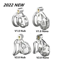 2022 MASSAGER Vibratormetall Male Chastity Device Cobra V1 0v2 0 Cock Cage Penis Ring rostfritt stål Bältesexleksaker för Men265Q
