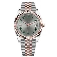 Roségold -Mens Mechanical Watch 2813 Automatische Bewegung Uhren Edelstahlband 41 -mm -Diamantwahl