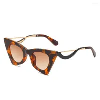 Солнцезащитные очки сексуальные модные кошачьи глаза женщины 2022 Olho de Gato Personality Curve рама очков дизайнерские очки мужские очки UV400