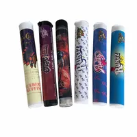 high quality Empty Plastic Pre roll Bottles Jungle boys runtz Alienlabs Connected Tubes preroll joints packaging black plastic Tube with stickers