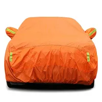 Couverture universelle orange Couverture de voiture à l'extérieur Sun Dust Protection UV Couverture de voiture complète Couverture de voiture imperméable parapluie pour BMW Audi Tesla H220425