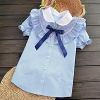 Stripe Girls Camicette per bambini in stile preppy in stile casual cotone tops per bambini uniforme scolastica 6 8 10 12 anni Vestidos 220715