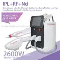 Epilator Tattoo Removal Machine 3 In1 E-Light IPL RF ND YAG Laser Multifunctionele Permanente Hairverwijdering Schoonheidsapparatuur