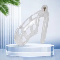 Новейшая клетка CASTITY CASTITY CASTITY DEGH MAMBA Легкая прозрачная прозрачная смола 3D -печати устройства целостности петуха BDSM для мужчин