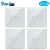 Smart Home Control Coolcam 4PCS Lot Z-wave Light Switch EU 3 Gang In-Wall Touch Panel Device 3CH Automation Z Wave Plus WirelessSmart