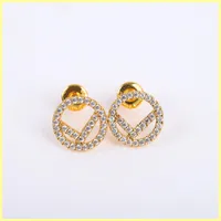 2021 Gold Hoop Earrings Designers Diamond Stud Earrings F Earring For Lady Women Party Wedding Lovers Gift Jewelry 925 Silver 2109323m