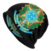 Berets Coat Of Arms Brazil Bonnet Femme Street Knitting Hat For Women Men Autumn Winter Warm Brazilian Flag Beanies Caps