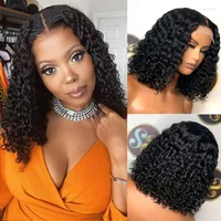 Lace Wigs Curly 13x4 Front Wig Short Bob Frontal Human Hair Brazilian Remy PrePlucked 4x4 Closure 180 Density Kend22