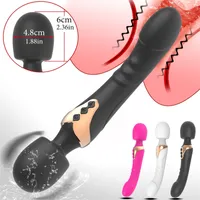 Massager Sex Toy Powerful Dildo Vibrator Dual Motor Silicone Large Size Wand G-spot Massager Toy for Couple Clitoris Stimulator Adults XR0E