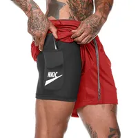 Gimnasios de verano Entrenamiento Portos cortos rojos Male transpirable Mesh Quick Sportswear Sportswear Jogger Beach Brand Logotipo de impresión Fitness Bodybuilding Shorts