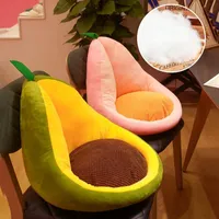 Kudde/dekorativ kuddtecknad avokado stol kudde kawaii frukt fylld säte baksåt söt för hemmakontor el barn plysch Toycushion/dekorat
