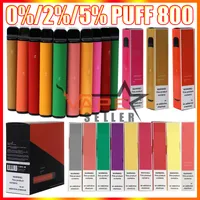 Puff Plus 800 puffs engångsvapspenna med 0% 2% 5% 550 mAh batteri 3,2 ml Förfylld podsats
