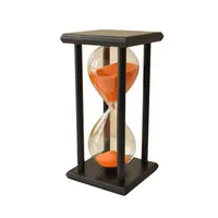 60 min trä sand sandglas timglas timer klocka dekor unik presenttyp60min svart ram orange sand2920