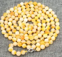 New Fashion natural Brazil yellow jade necklace Jewelry 50 &quot