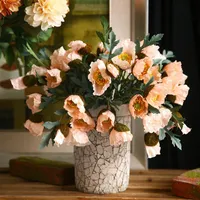 装飾的な花の花輪の人工ポピーシミュレーション偽の植物の飾り家の家具店ホリデーパーティーのプラスチックDIYの工芸品の装飾