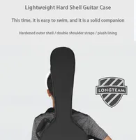 40 41 inç sert akustik gitar çantası çift omuz ahşap gitar köpük kasa hafif sıkıştırma önleyici