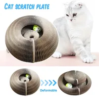Magic Organ Cat Scratch Board Toy with Bell Cats Grinding Claw Climbing Frame Round Corrugated Cat Litter