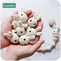 Bopoobo 10pc Food Grade Crage Bunny Create Beads для фиктивного привязки Diy Wood Jewelry для зубов для зубов детское продукт 220602