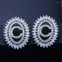 Stud Korean Fashion White Olivine Cubic Zirkonia Oval Hypoallergene voornaam Letter Oorbellen voor vrouwen Juwelier Verklaring Gift Dale22