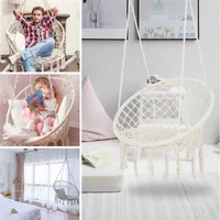 Hammock Macrame Swing Max 330 Lbs Hanging Cotton Rope Hammock Swing Chair for Indoor and Outdoor a22337d