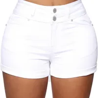 Liooil Cotton Streetry High Pan Shorts Женщина летнее повседневное пот с карманной молнией белая черная джинсовая мусора 220531
