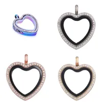 Colliers pendants 1pc Crystal Heart Love Verre Mémoire de verre flottant pour femmes PO Relicario Couple Gift Bijoux Making Bulkpendant