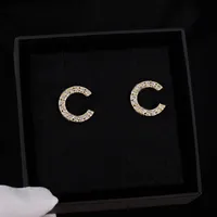 2022 Top Qualit Charm Stud arring مع كل الماس في 18K GLD مطلي للنساء هدية مجوهرات الزفاف لها ختم Box PS7708326D
