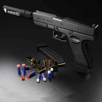 usps silah oyuncakları atma kabuk çöl kartal kız toz tabanca yumuşak mermi tutkal tabanca çocuk makineli tüfek çocuk oyuncak siyah